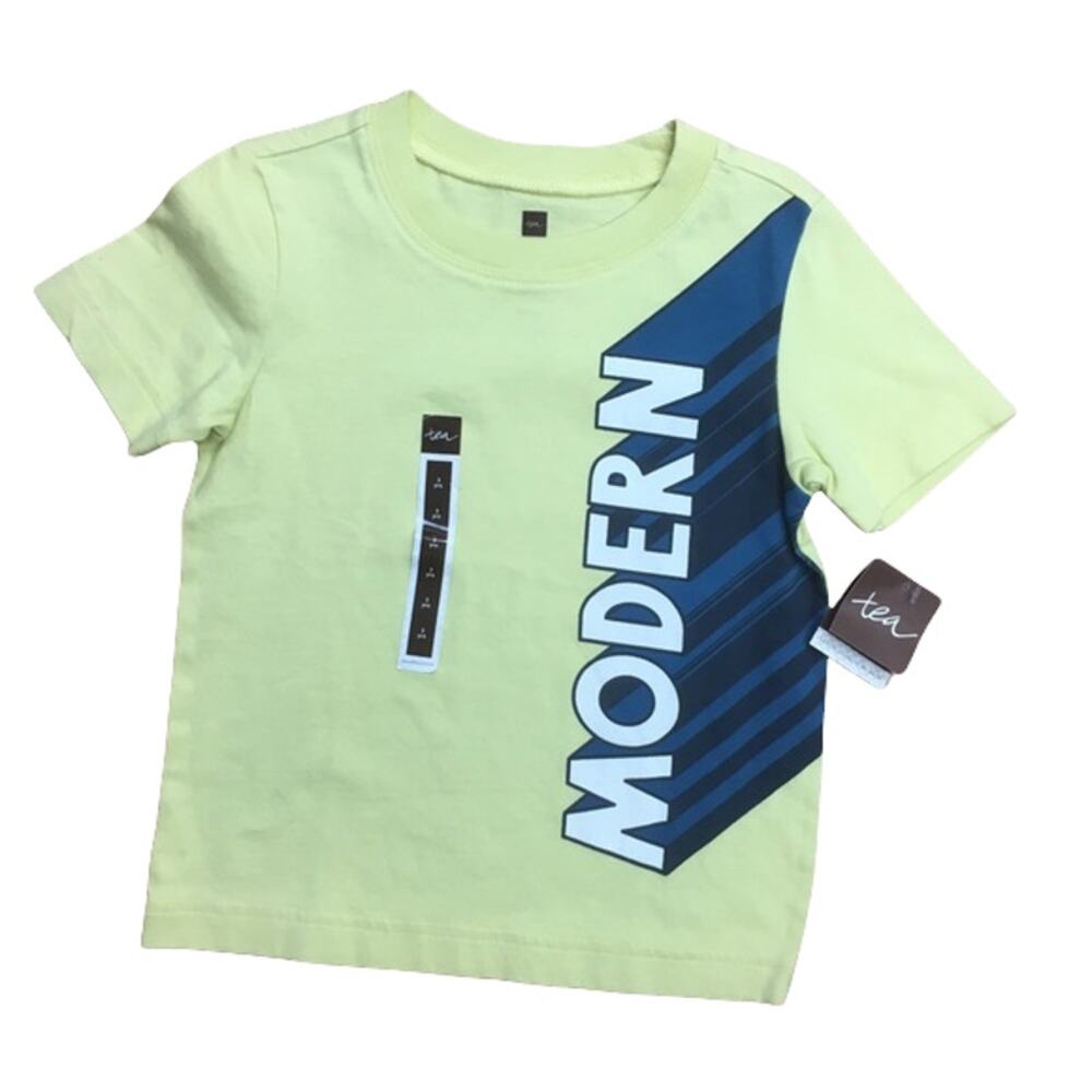 Tea Collection Boys Tee Size 3 Modern Yellow Blue‎ T-Shirt Shirt Top NEW